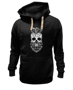 Толстовка унисекс Printio Hipster skull черная S