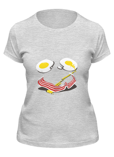 Футболка женская Printio Яичница и бекон серая S