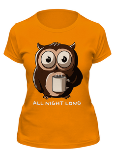 Футболка женская Printio Сова. оранжевая S