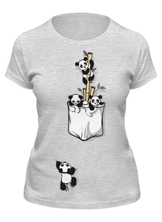 Футболка женская Printio Панда серая S