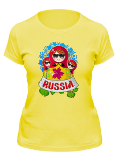 Футболка женская Printio Матрешка желтая S