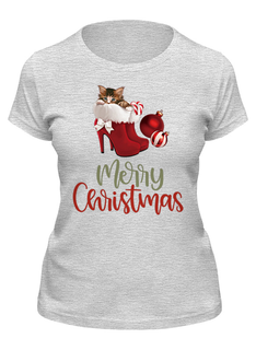 Футболка женская Printio Новогодняя серая S