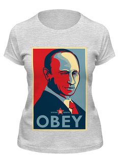 Футболка женская Printio Путин (obey) серая XL