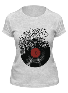 Футболка женская Printio Виниловая пластинка серая XL