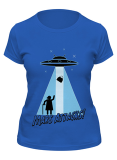 Футболка женская Printio Mars attacks! синяя XL