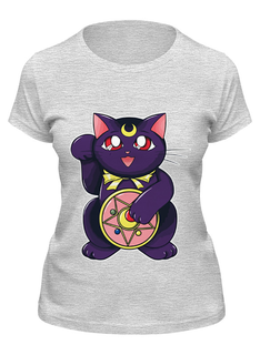 Футболка женская Printio Манэки-нэко (кот счастья) серая XL