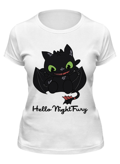 Футболка женская Printio Ночная фурия (night fury) белая XL