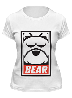 Футболка мужская Printio Мишка (bear, obey) белая XL