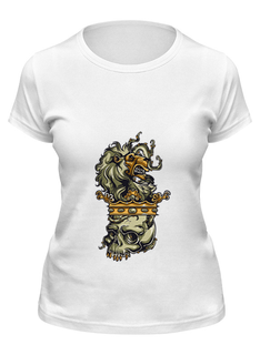 Футболка женская Printio Череп и лев белая XL