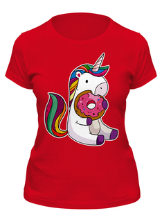 Футболка женская Printio Unicorn красная XL