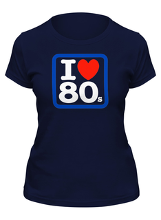 Футболка женская Printio I love 80s синяя XL