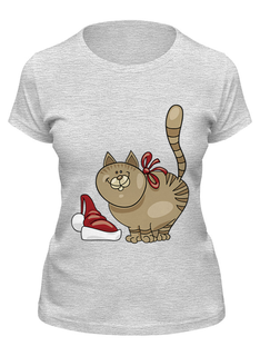Футболка женская Printio Котик серая XL