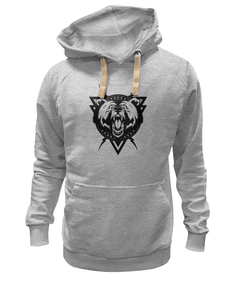 Толстовка унисекс Printio Злой медведь серая XS