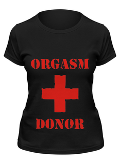 Футболка женская Printio Orgasm donor черная L