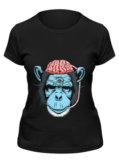 Футболка женская Printio Brainmonkey черная L