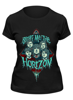 Футболка женская Printio Bring me the horizon черная 2XL