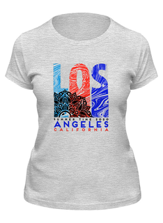 Футболка женская Printio Лос-анджелес серая 2XL