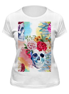 Футболка женская Printio Черепа в цветах белая M