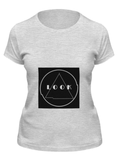 Футболка женская Printio Футболка с логотипом look серая L