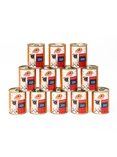 Корм консервированный для собак Profifeed Мясное ассорти, 12 шт по 340 г