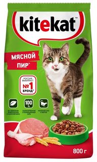 Сухой корм для кошек Kitekat Мясной пир с мясом, 800 г