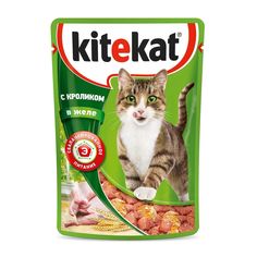 Влажный корм для кошек Kitekat с кроликом в желе, 85 г
