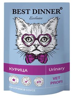 Влажный корм для кошек Best Dinner Exclusive Vet Profi Urinary, с курицей, при МКБ, 85 г
