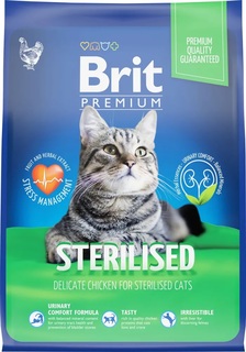 Сухой корм для кошек BRIT PREMIUM CAT STERILIZED CHICKEN, курица, 2 кг, 2 шт Brit*