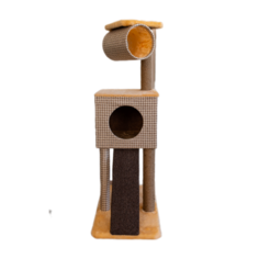 Комплекс для кошек White cat СД-65 В-1 игровой, с когтеточкой, бежевый, 36 x 61 x 113 см Белый Кот