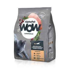 Сухой корм для кошек AlphaPet Wow Superpremium для стерилизованных, c цыплёнком, 7 кг