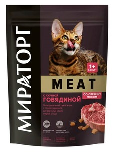 Сухой корм для кошек Winner Meat Adult, говядина, 0.3кг