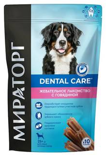 Лакомство для собак Мираторг Dental Care, для крупных пород, говядина, 170 г Winner