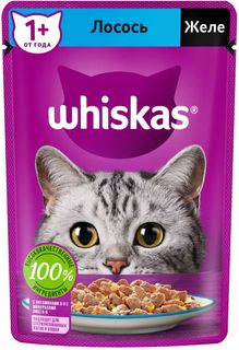 Влажный корм для кошек Whiskas Желе, лосось, 75г