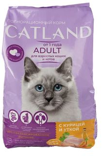 Сухой корм для кошек Catland с курицей и уткой, 1,3 кг