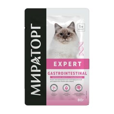Влажный корм для кошек Мираторг, бережная забота о пищеварении, 80 г