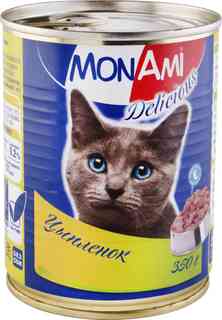 Консервы для кошек MonAmi Delicious, цыпленок, 350г