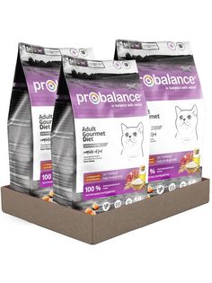 Сухой корм для кошек ProBalance Gourmet Diet, говядина, ягненок, 3 шт по 1,8 кг