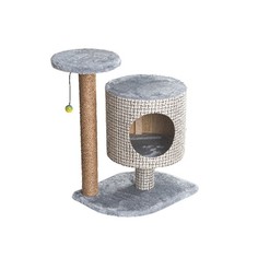 Домик для кошек White cat СД-60 В-2 с когтеточкой, серый, дсп, джут, мех, 36 x 46 x 64 см Белый Кот