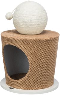 Домик с когтеточкой-шаром для кошек Trixie МДФ плюш, ф 36 х 50 см