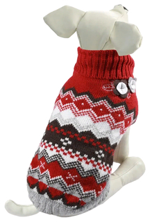 Свитер для собак Triol Цветочки, размер L (35 см), бордовый
