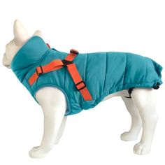 Попона для собак Triol OUTDOOR Active, утепленная, с шлейкой, бирюзовая, M, 30 см