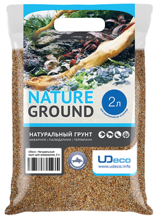 Натуральный грунт для аквариумов и террариумов UDeco River Amber, 0,4-0,8 мм, 2 л