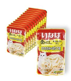 Влажный корм для кошек Inaba с куриным филе со вкусом морского гребешка, 12шт по 60г