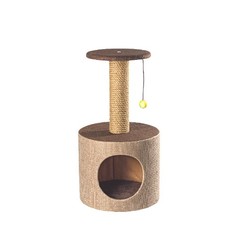 Комплекс для кошек White cat В-11, с когтеточкой, коричневый, ДСП, джут, 64 см Белый Кот