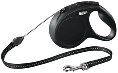 Поводок-рулетка Flexi New Classic M, трос, для средних собак до 20 кг (5 м, Черный)
