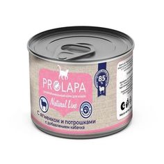 Влажный корм Prolapa Natural Line с ягненком-потрошками-кабачком для кошек 200 г