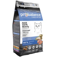 Сухой корм для кошек ProBalance Adult Hair&Beauty Красивая шерсть и здоровая кожа, 1,8 кг