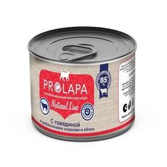 Влажный корм Prolapa Natural Line с говядиной-морковью-яблоками для кошек 200 г
