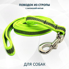 Поводок для собак totemica, лайм, из стропы с латексной нитью, нейлон, 5 м