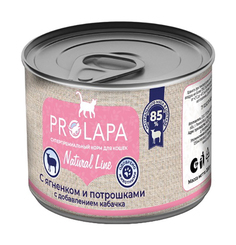 Влажный корм для кошек Prolapa Natural Line, с ягненком, потрошками и кабачком, 6x200 г